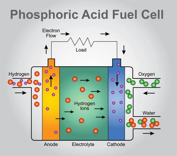 Célula de combustible de ácido fosfórico — Vector de stock