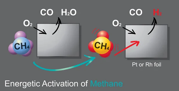 La oxidación anaeróbica del metano es un proceso microbiano que ocurre en sedimentos marinos y de agua dulce anóxicos. Durante la OMA, el metano se oxida con diferentes aceptores terminales de electrones, como sulfato, nitrato, nitrito y metales. . — Vector de stock
