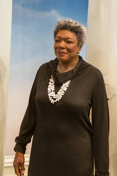 NEW YORK CITY, USA  JULE 13, 2013: Maya Angelou wax figure at Madame Tussauds wax museum in Times Square in New York.