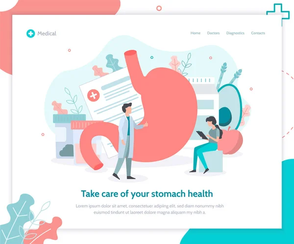 Stomach health medical landing page