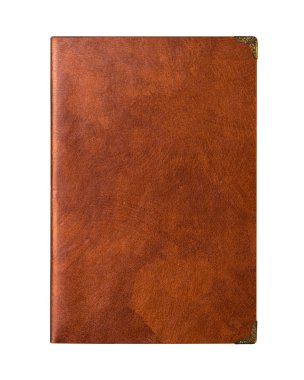 Vintage kahverengi deri deri yazılı defter