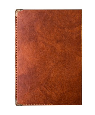 Vintage kahverengi deri deri yazılı defter