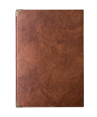 Vintage kahverengi deri deri yazılı defter