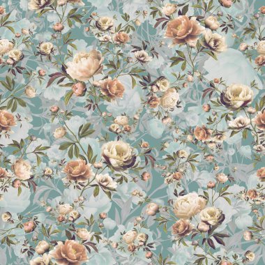 Kusursuz çiçek deseni. Klasik tekstil tasarımı.