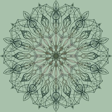 Mandala dairesi, kusursuz desen. Yeşil tasarım