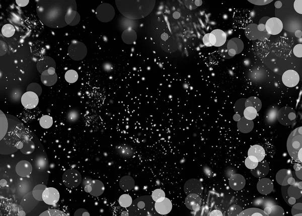 어두운 밤 하늘에서 검은 배경에 초록 떨어지는 눈. 디지털 그린입니다. 크리스마스 bokeh 또는 반짝이 defocused 조명. — 스톡 사진