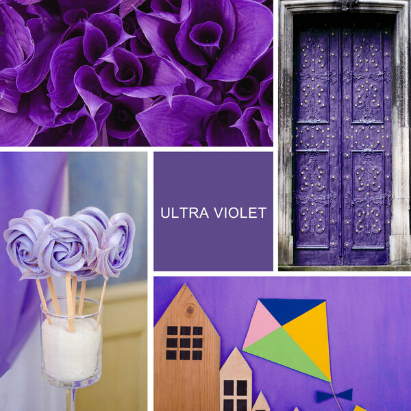 Модная цветовая концепция. Набор ультрафиолетового цвета. Цвет года 2018
.