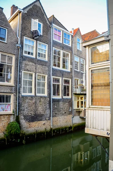 Dordrecht Nederland Oktober 2014 Facade Van Elegante Bakstenen Gebouwen Straat — Stockfoto