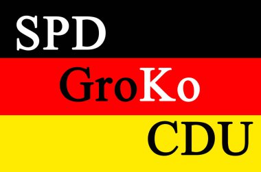 Groko için kısa Grosse Koalition büyük koalisyon siyaset büyük koalisyon Reichstag için üst üste anlamı, Berlin Almanya Parlamentosu evleri