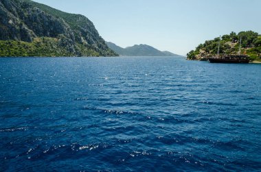 Marmaris Ichmeler yaz tatil gezi panorama manzara görünümü ada Türkiye'nin Ege Denizi su kayalık sahilleri terk 