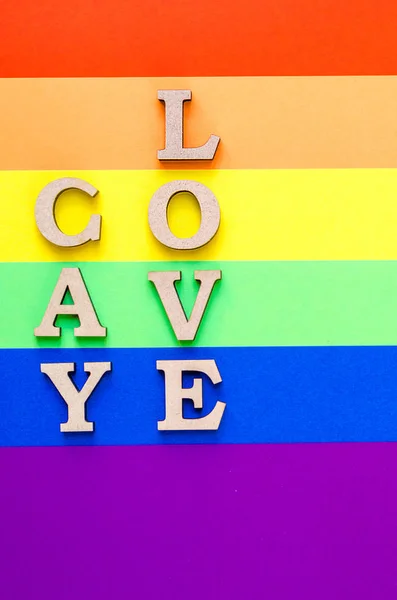 Woord Homo Liefde Kleurrijke Gekleurde Paprers Concept Van Lgbt Rechten — Stockfoto