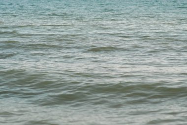 Günbatımında sörf ile deniz kumlu plaj