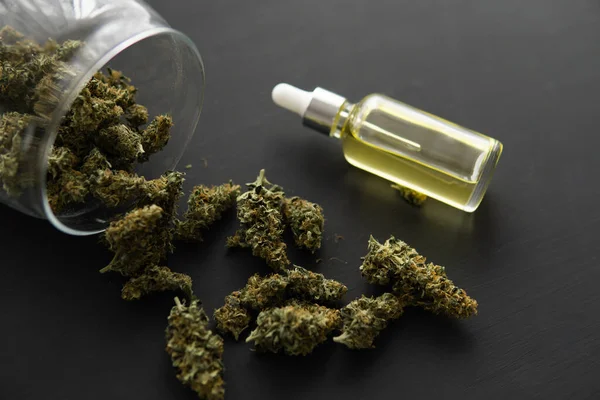 Cannabis Marihuana Konzept Medizinisches Cbd Cannabis Pipette Nahaufnahme — Stockfoto
