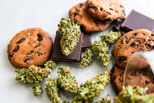 Cookies Βότανο Κάνναβης Cbd Θεραπεία Της Ιατρικής Μαριχουάνας Για Χρήση — Φωτογραφία Αρχείου