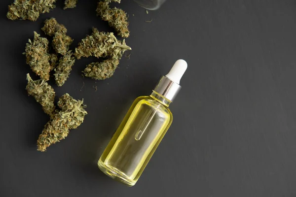 Medizinisches Marihuana Konzept Cbd Cannabisöl Nahaufnahme Cannabisöl Pipette — Stockfoto