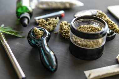 Kenevir tomurcukları için CBD ve THC. Makro kenevir ot tomurcuklanır