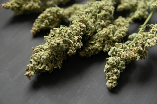 Marihuana Cierra Ramo Cogollos Secos Cannabis Pozo Médico Natural Cbd —  Fotos de Stock