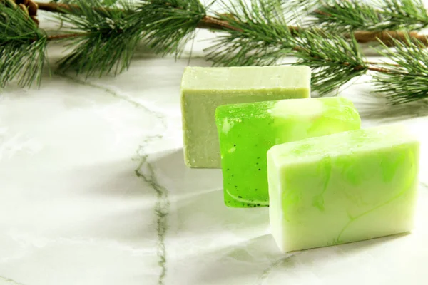 Handmade Soap with fir — Stock Photo, Image