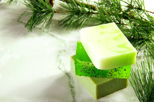 Handmade Soap with fir — Stock Photo, Image