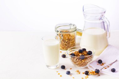 bir sürahi ve bardak süt