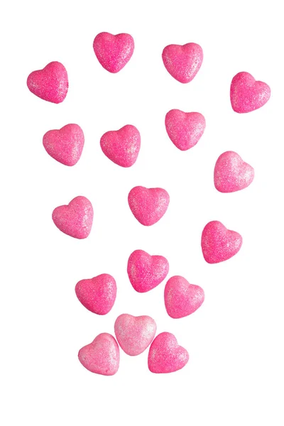 Зворотний бік рожевих сердець. На ізольованому білому тлі. Валентинів день. — стокове фото