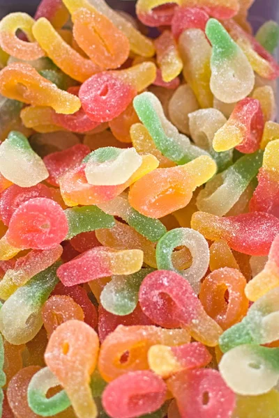closeup of colorful gummy candies