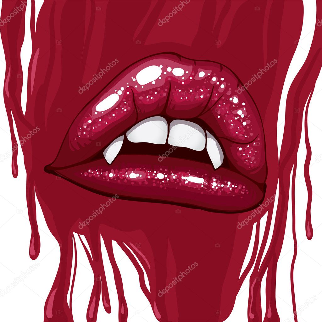 red lips blood vampire 