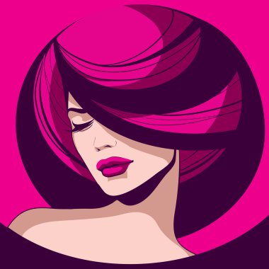 Kırmızı dudaklar ile zarif kız