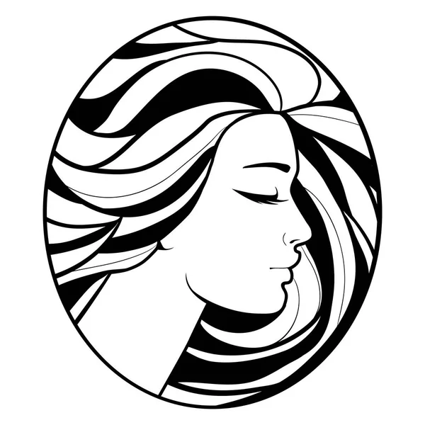 Černobílé kresby silueta profilu — Stockový vektor