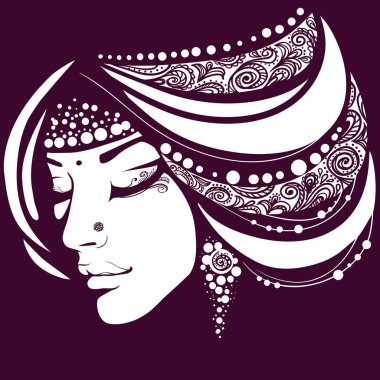 egzotik kadın yüz silüeti