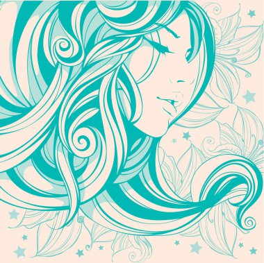 kızın yüzü güzel stil çiçekli