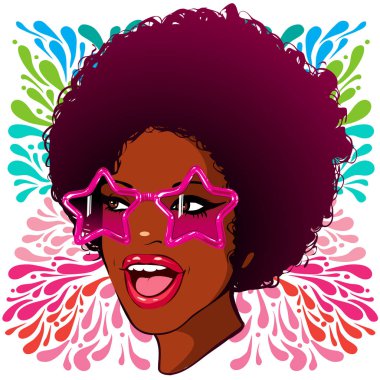 Yıldız ile Afrikalı-Amerikalı disko gözlük