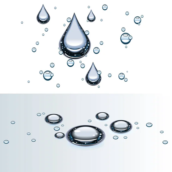 Gouttelettes d'eau sur verre — Image vectorielle