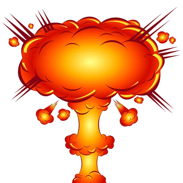 In the style of a comic explosion  the atomic bomb — Stock Vector