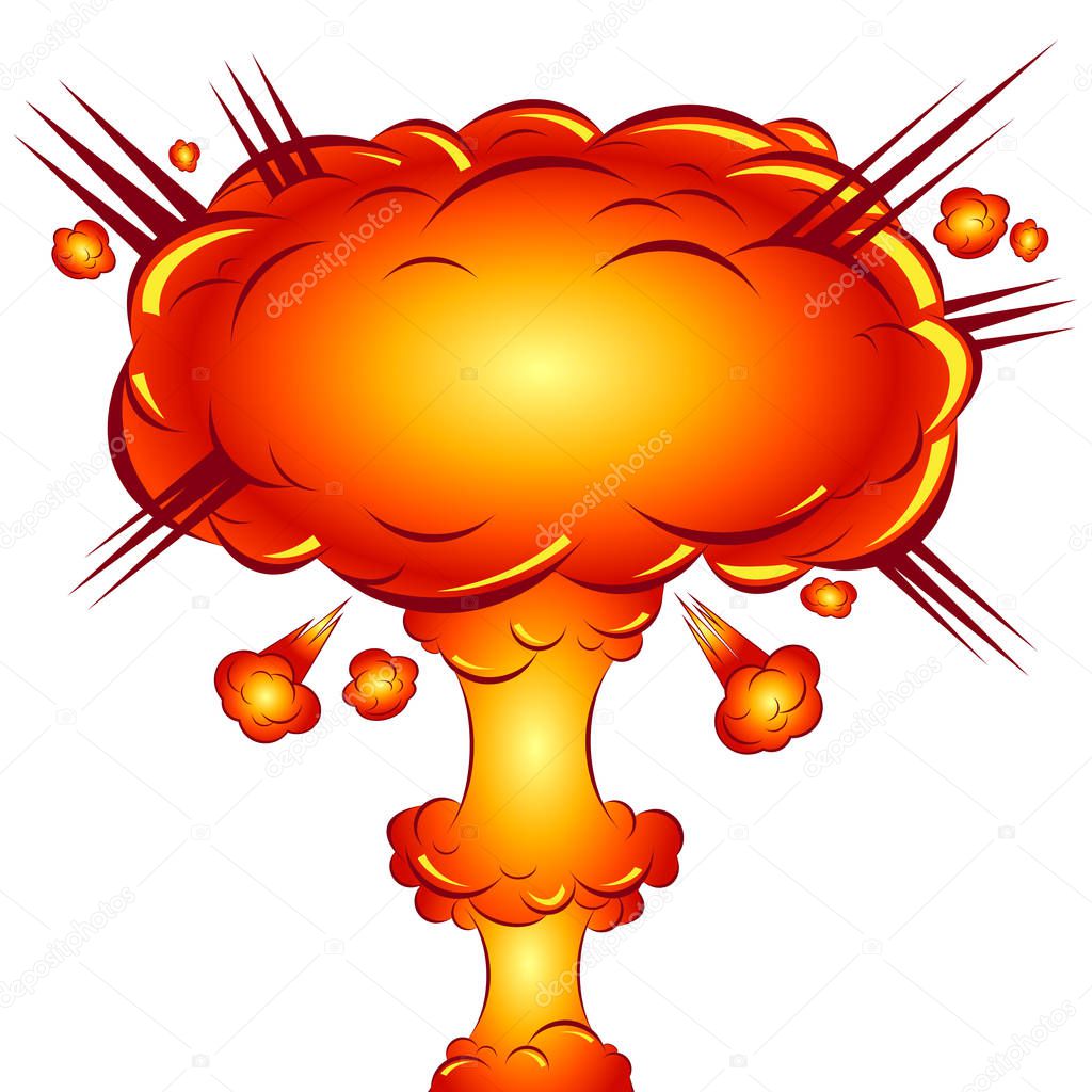in the style of a comic explosion  the atomic bomb