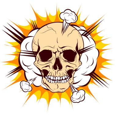 arka plan bulut patlama kafatasında