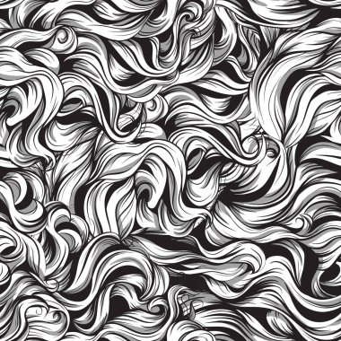 vektör anahattı mürekkebin grafik kilitleri saç bükülmüş