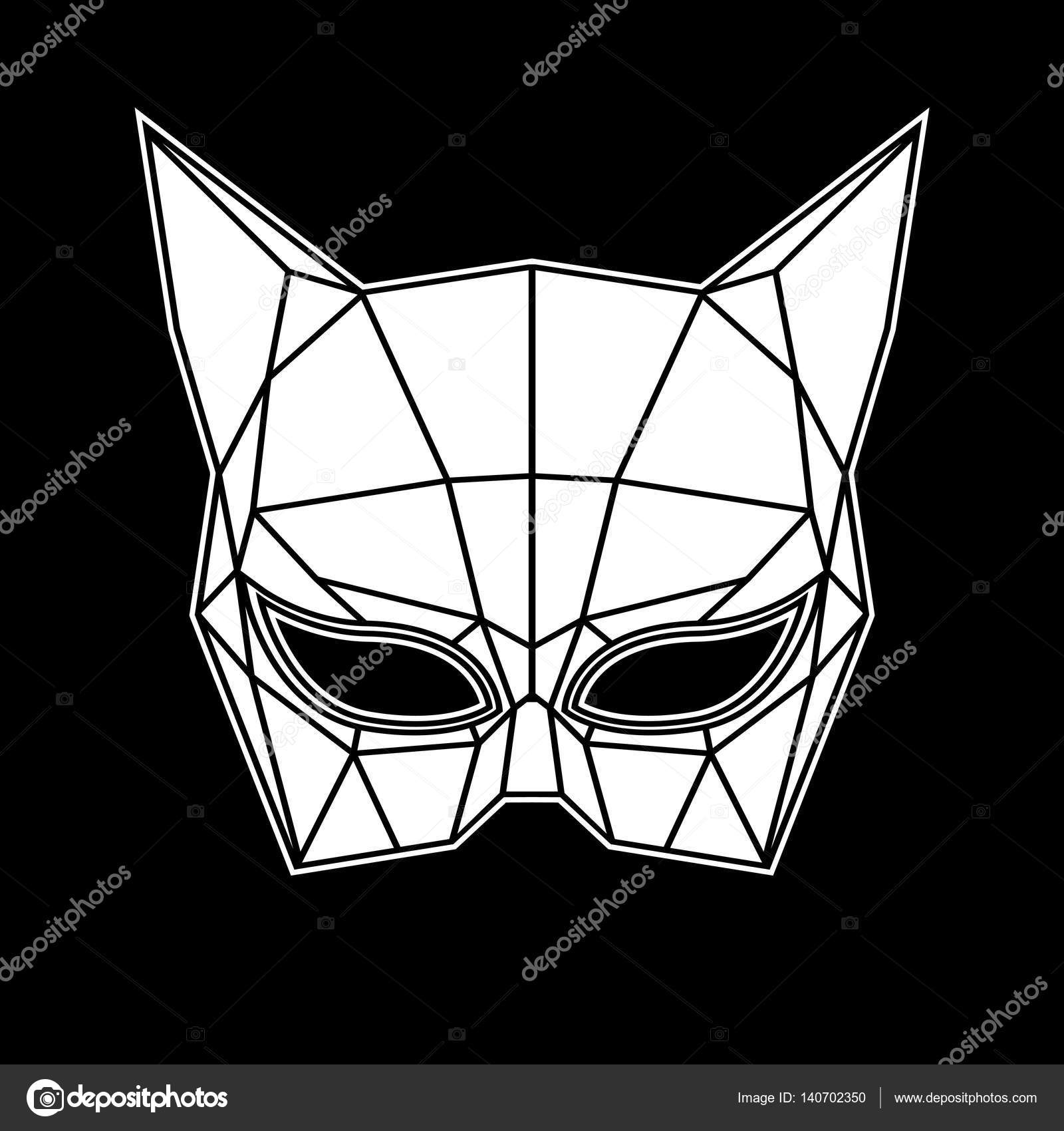 Triangles De Graphiques Chat Noir Et Blanc Femme Masque
