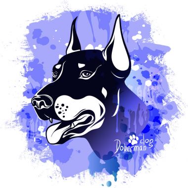Doğurmak Doberman doğurmak köpek başkanı suluboya resim