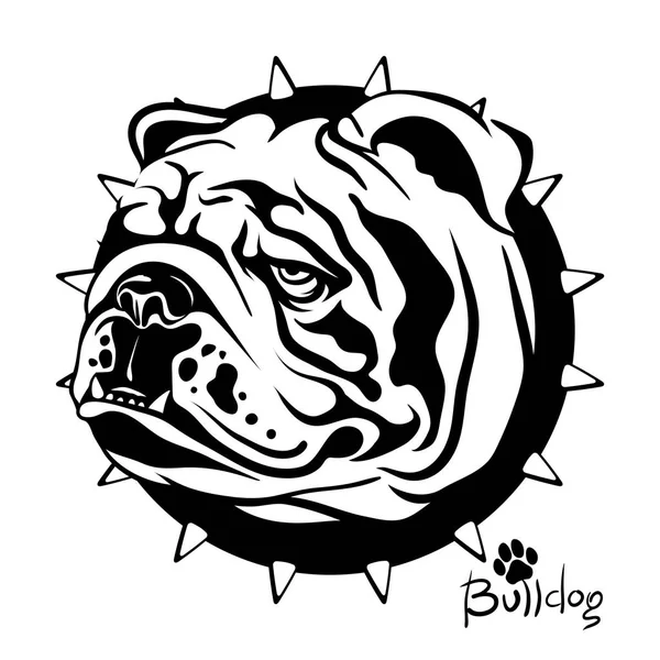 Vector illustration, drawing of a dog of breed English Bulldog — Stock Vector