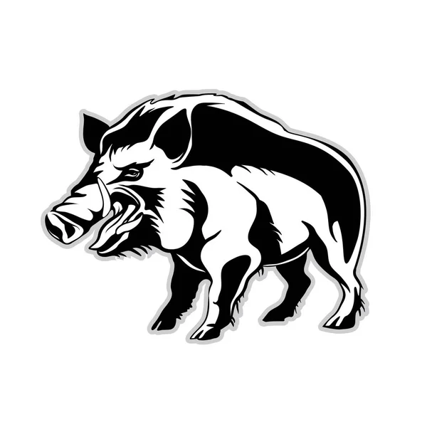 Bir yaban domuzu, yaban domuzu silüeti — Stok Vektör