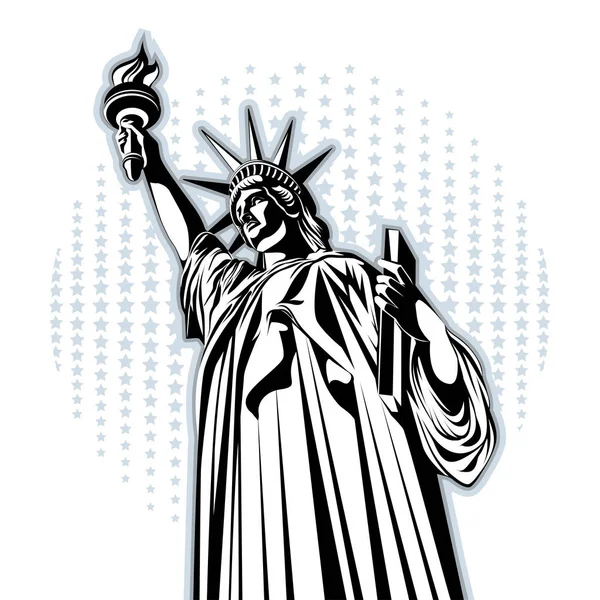Statue de la Liberté. Symbole américain. Repère de New York . — Image vectorielle
