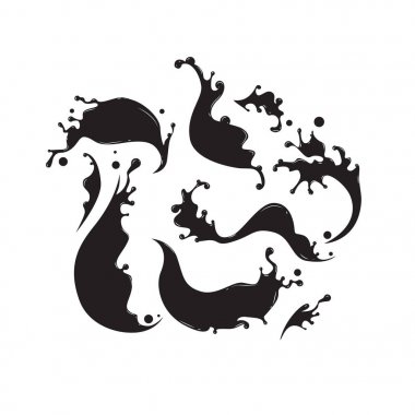 noktalar ve siyah mürekkep sıçraması