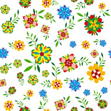 Bitki çiçek ve yaprakları ile seamless modeli