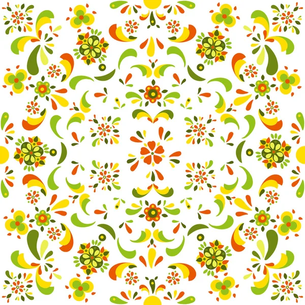 Patrón floral inconsútil de flores y hojas . Ilustración De Stock