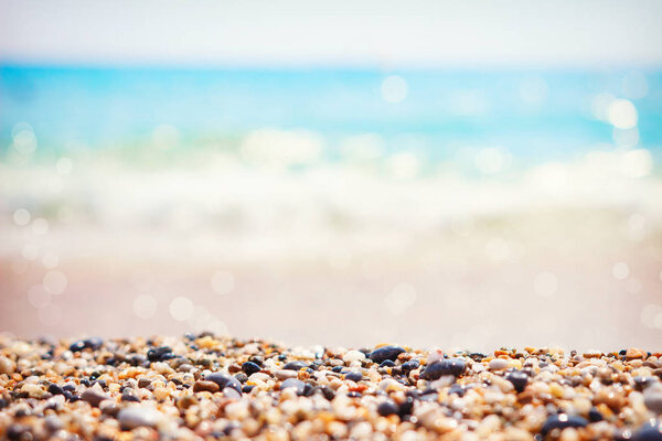 Beach background sea tropical vocation on summer sunny day.