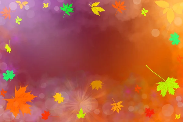 Illustration of autumn background with falling leaves. — Stock Photo, Image