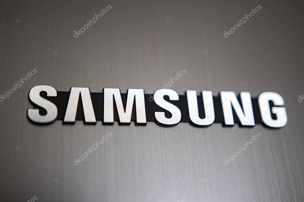 Minsk, Belarus - April 14, 2018: Samsung logo. South Korean multinational electronics company