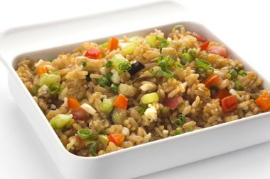 Fried rice with vegetables clipart