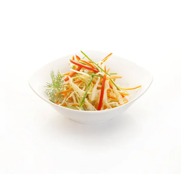 Cabbage salad with bell paper and carrot — Stock Photo, Image